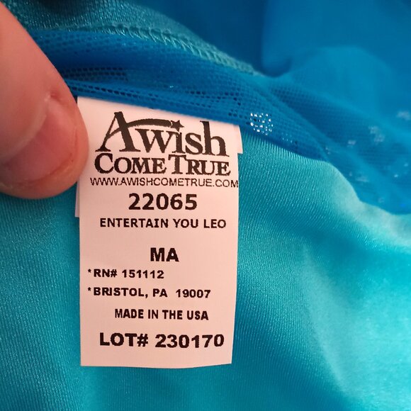 EUC ~A Wish Come True ~ Turquoise Colored Leotard with Sequins (Adult Medium) - Picture 5 of 10